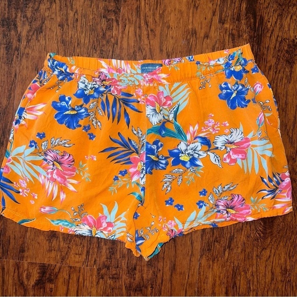 Caribbean Joe Pull-On Floral Print Shorts | Women’s Size 8 | Soft Elastic Shorts - Picture 1 of 6